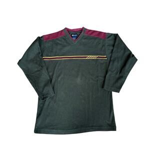 Vintage Faded Glory VNeck Sweater Green Mens Medium